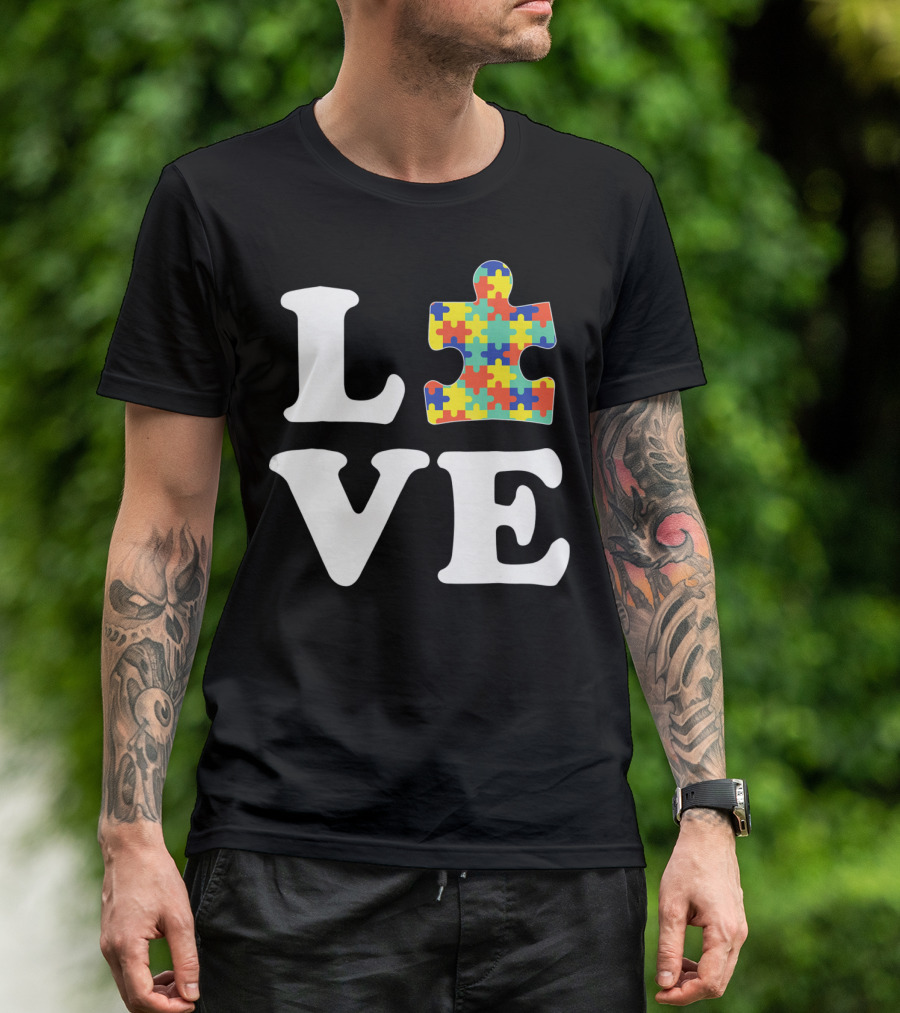 Love Autism Awareness Puzzle T-Shirt