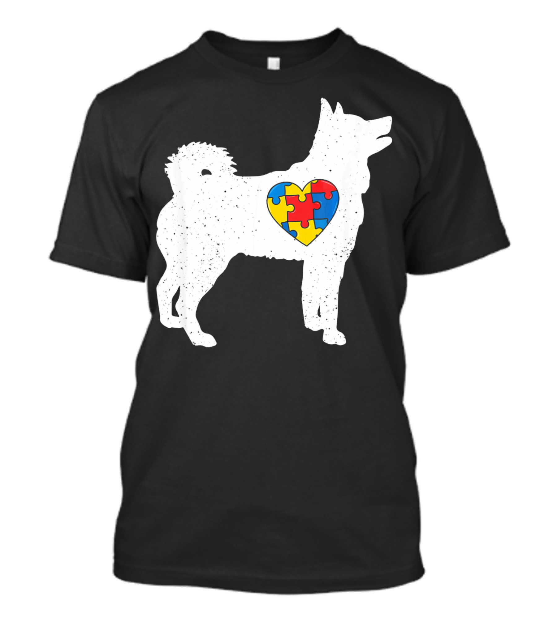 Husky Autism Awareness Puzzle Heart T-Shirt