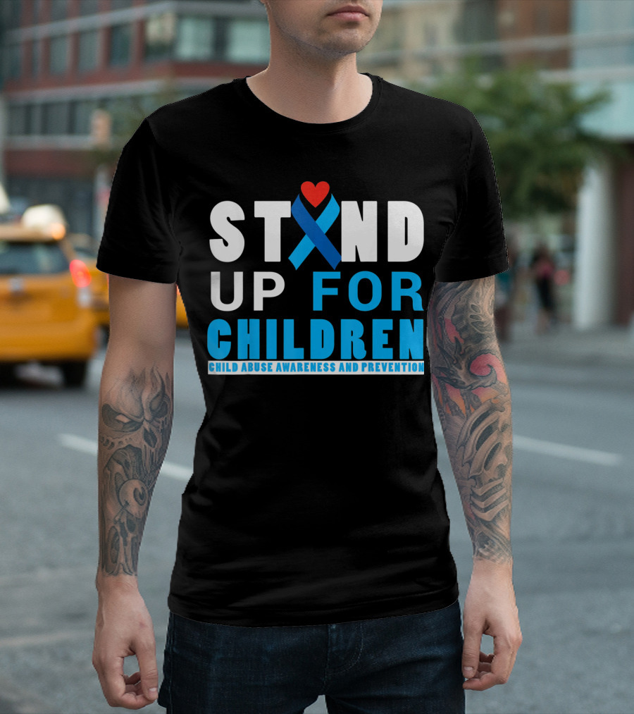 STAND UP FOR CHILDREN Child Abuse Awareness and Prevention T-Shirt