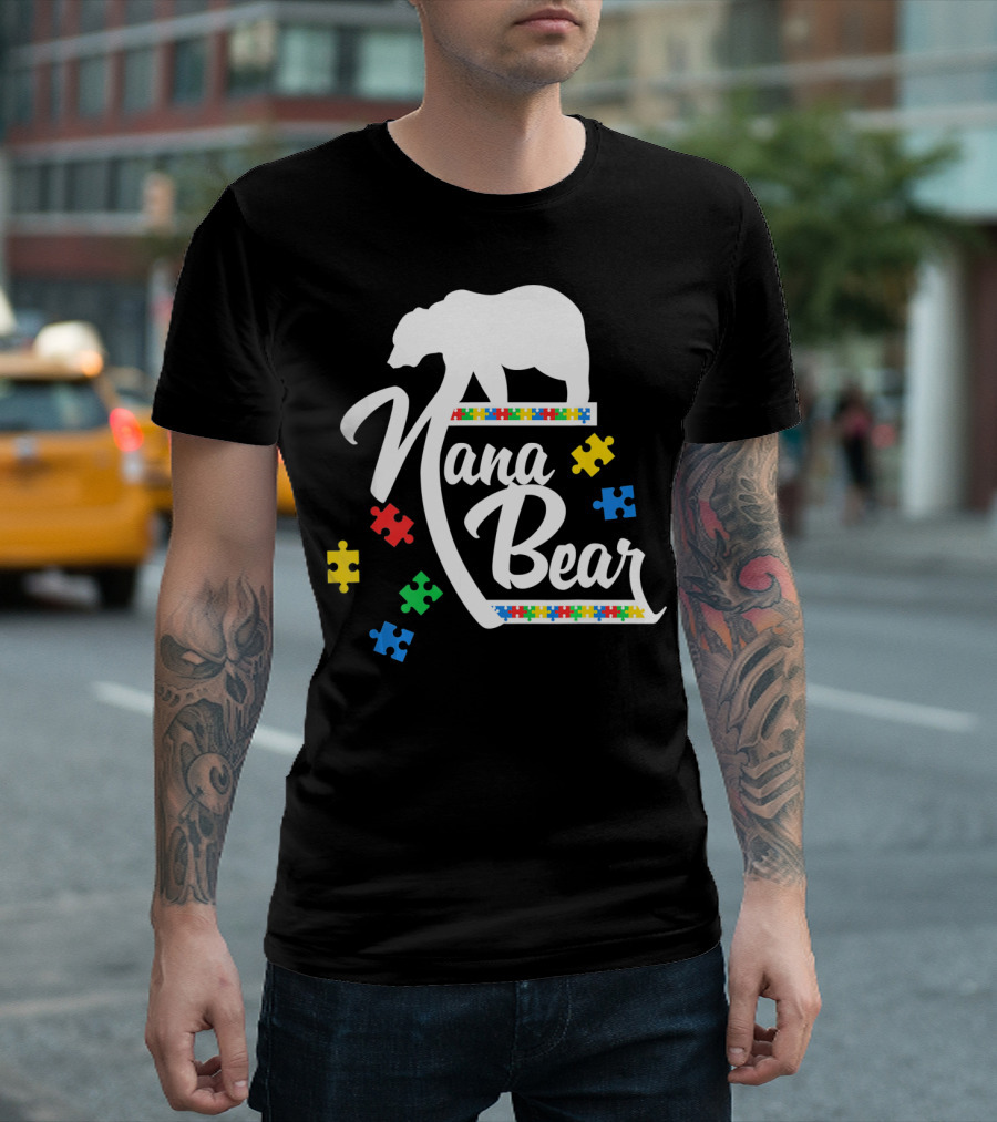 Nana Bear Puzzle Autism Awareness T-Shirt