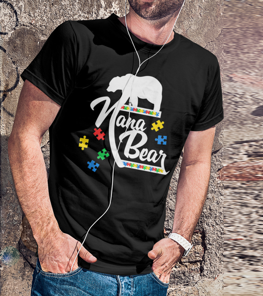 Nana Bear Puzzle Autism Awareness T-Shirt