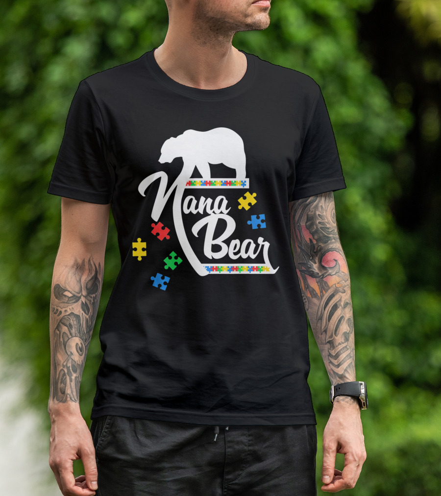 Nana Bear Puzzle Autism Awareness T-Shirt