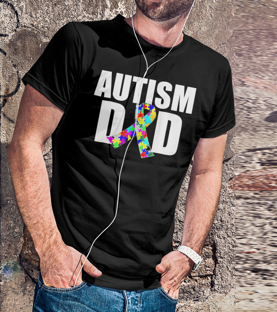 Autism Spectrum Awareness Autism Dad Puzzle T-Shirt