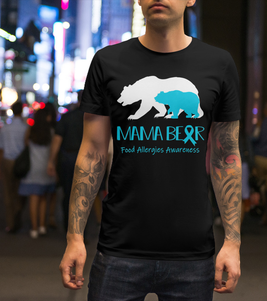 Mama Bear Food Allergies Awareness Ribbon T-Shirt