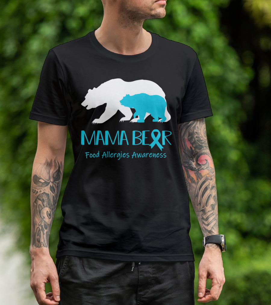 Mama Bear Food Allergies Awareness Ribbon T-Shirt