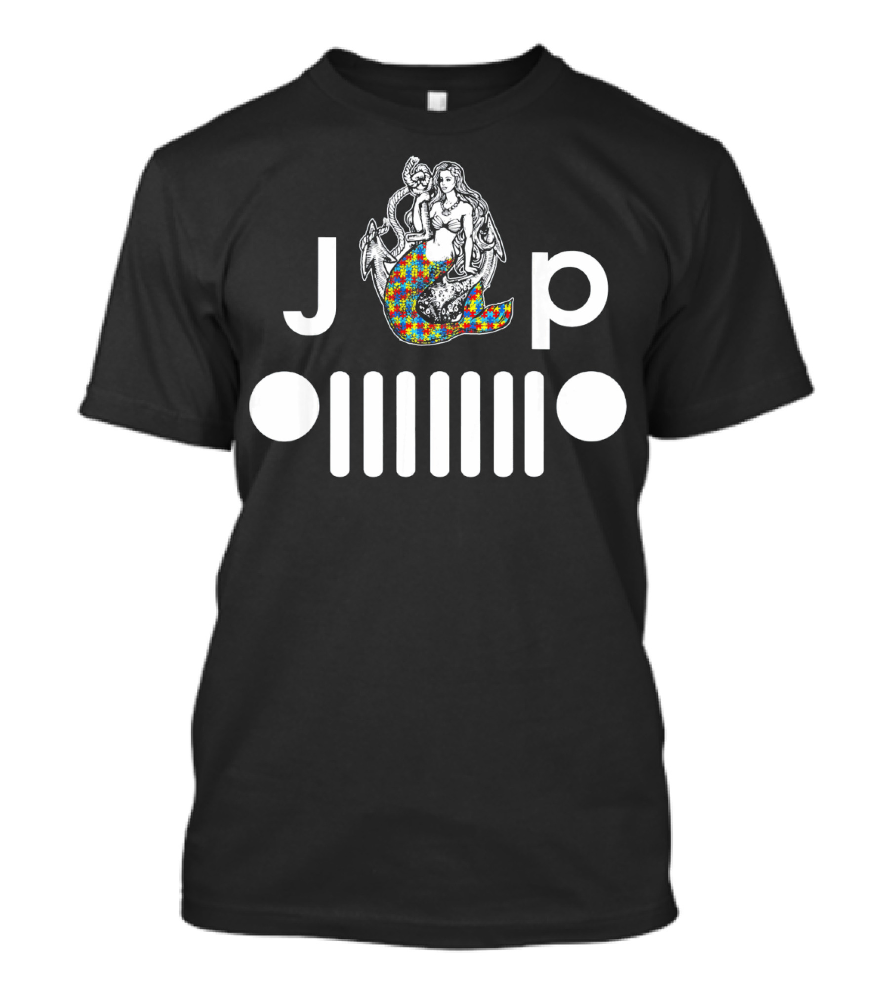 Autism Awareness Mermaid Jeep Girl JP T-Shirt