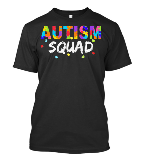 Autism Squad Puzzle Piece Heart Awareness T-Shirt