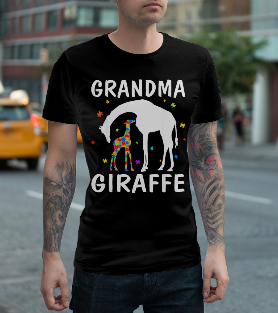 Grandma Giraffe Autism Awareness T-Shirt