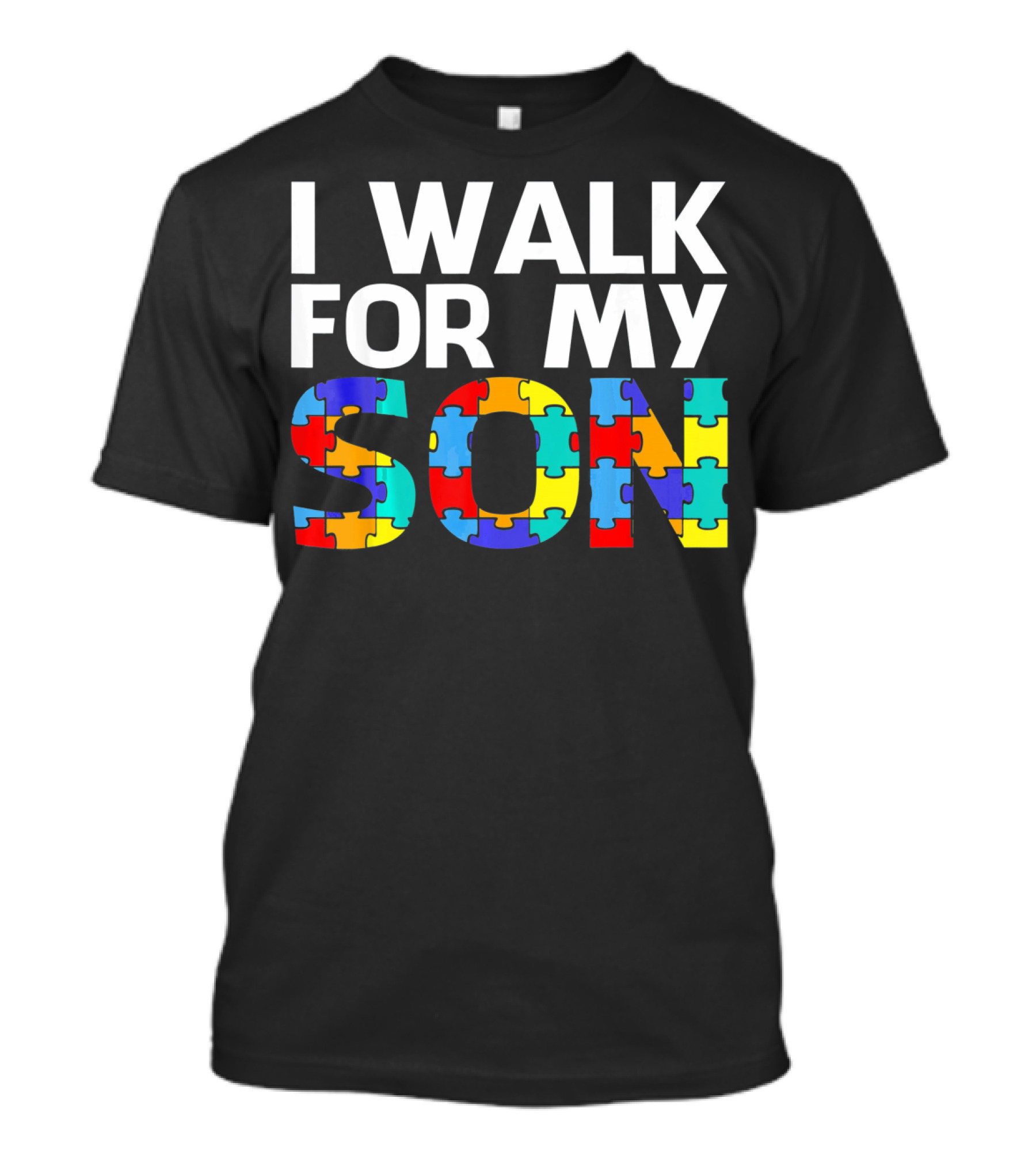 Autism Awareness I Walk For My Son Puzzle Piece T-Shirt
