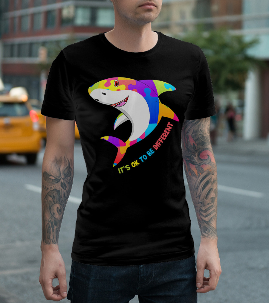 It's Ok To Be Different Shark Autism Awareness T-Shirt