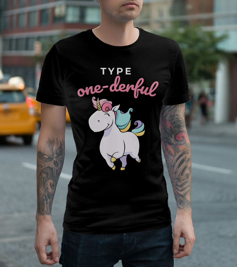 Type One-Derful Unicorn Type 1 Diabetes Awareness T-Shirt