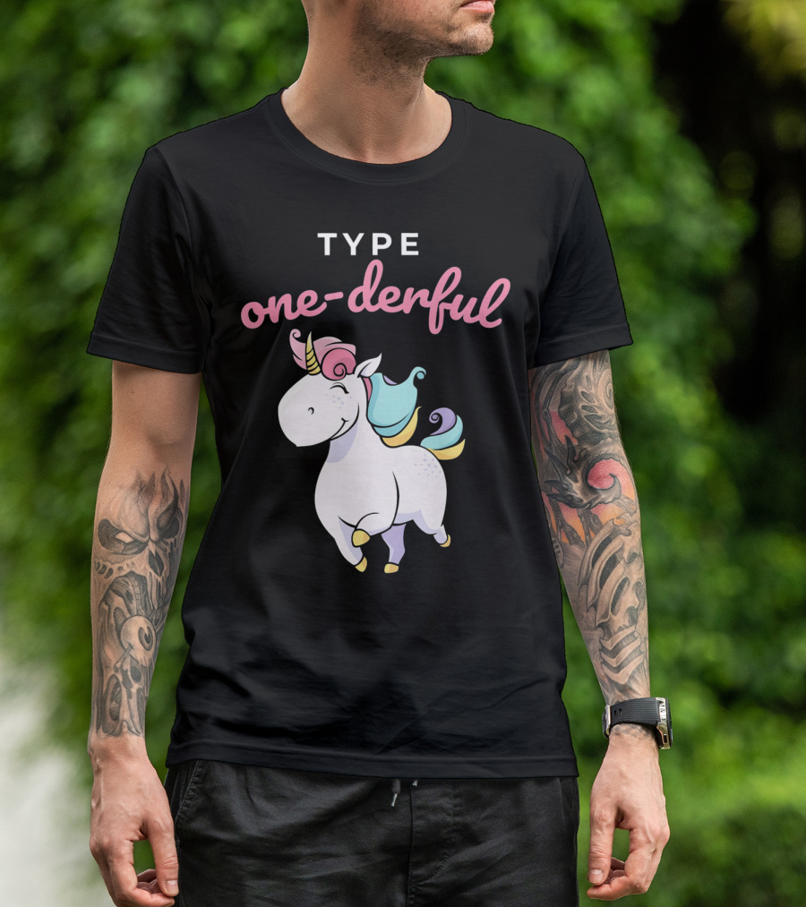 Type One-Derful Unicorn Type 1 Diabetes Awareness T-Shirt