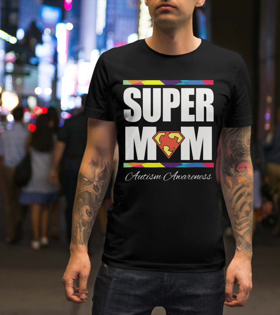 Super Mom Autism Awareness Iconic T-Shirt