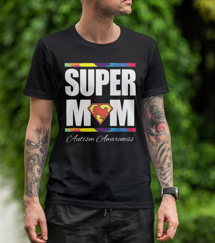 Super Mom Autism Awareness Iconic T-Shirt