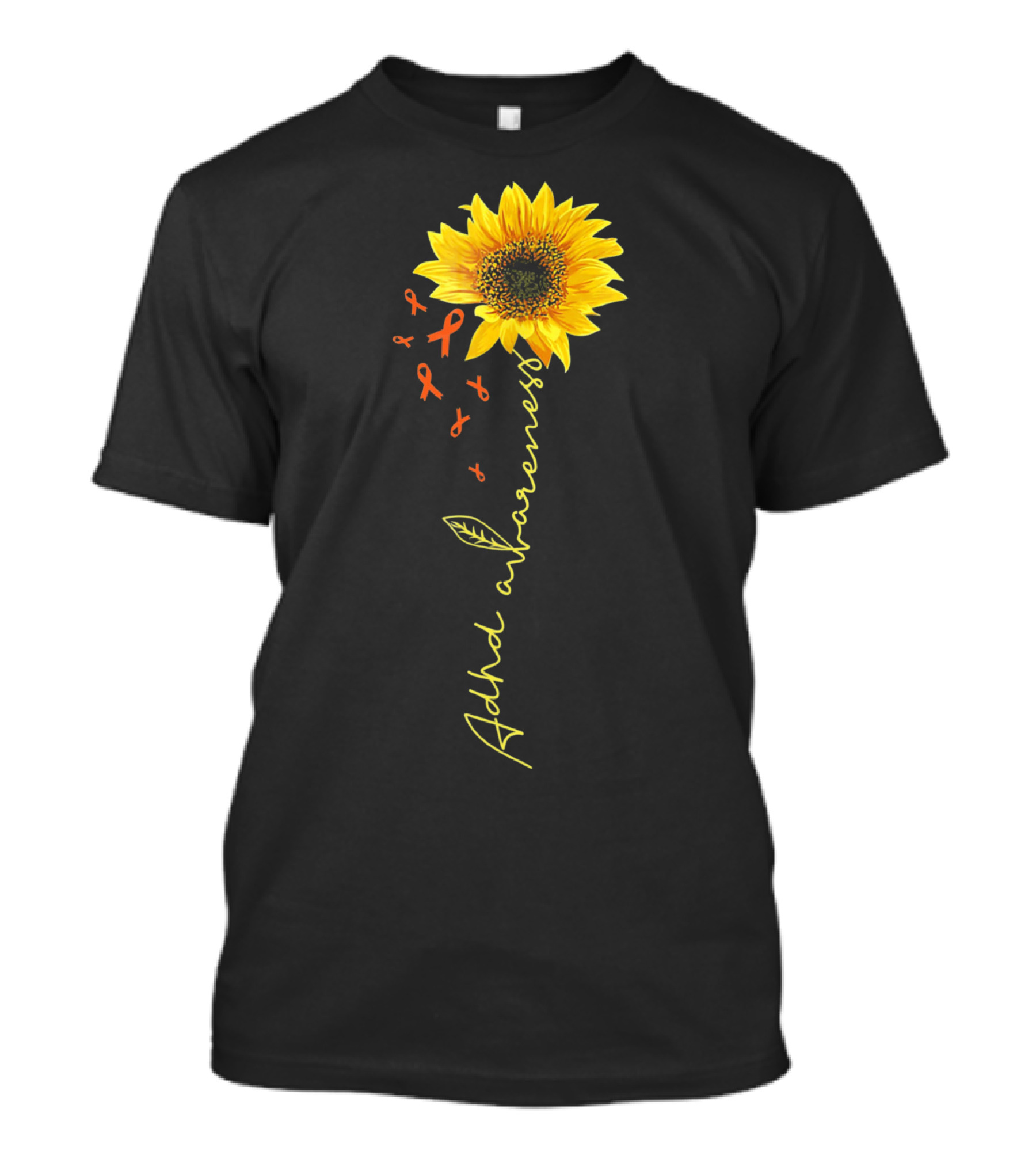 ADHD Awareness Sunflower Ribbon Warrior T-Shirt