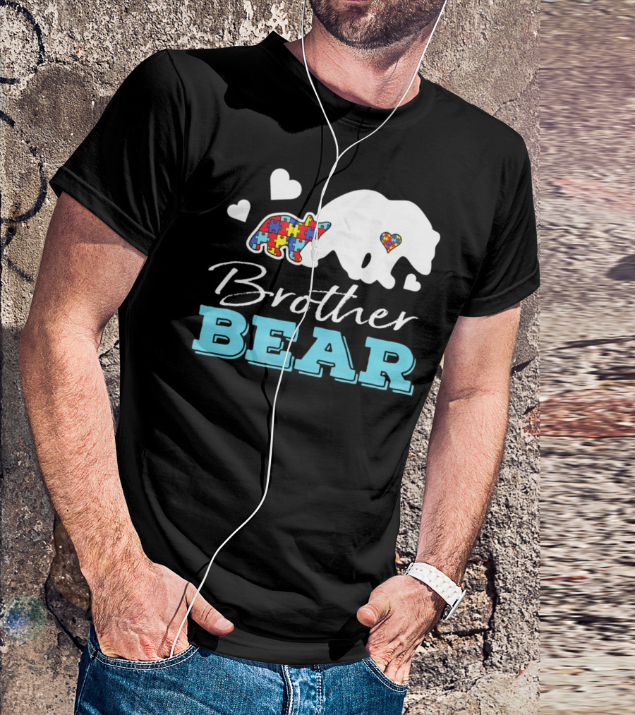 Brother Bear Puzzle Heart Autism Awareness T-Shirt