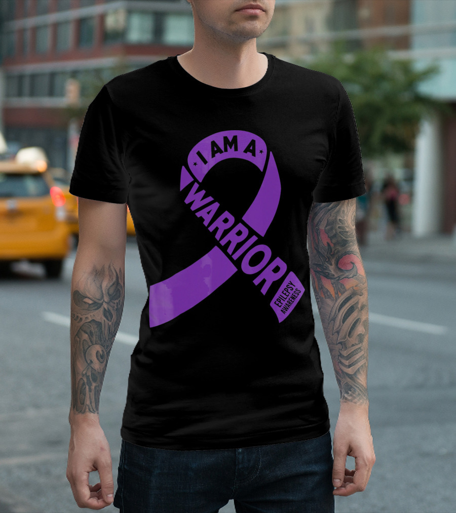 I Am A Warrior Purple Ribbon Epilepsy Awareness T-Shirt
