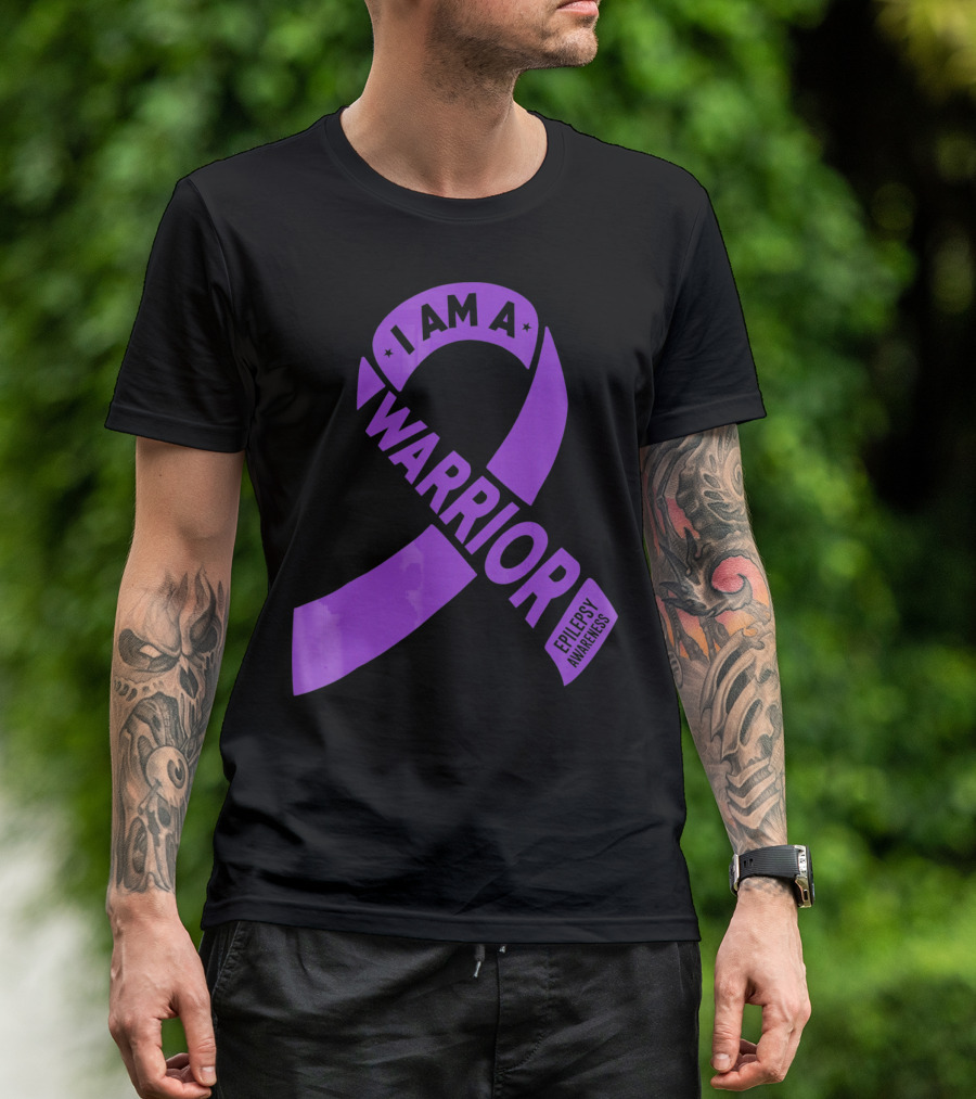 I Am A Warrior Purple Ribbon Epilepsy Awareness T-Shirt