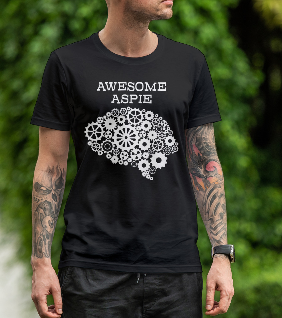 Awesome Aspie Steampunk Brain Autism Awareness T-Shirt