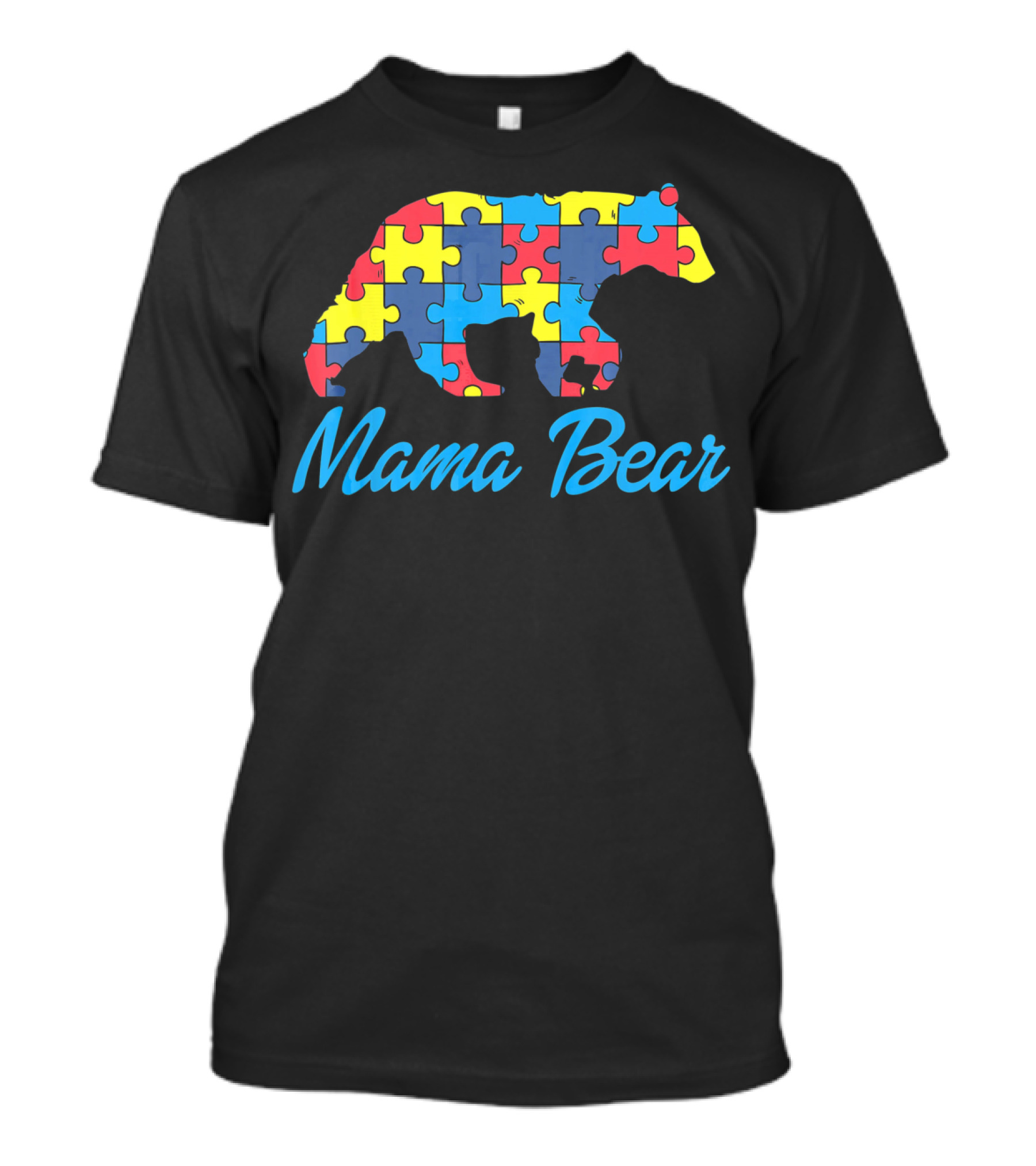 Mama Bear Autism Puzzle Awareness T-Shirt