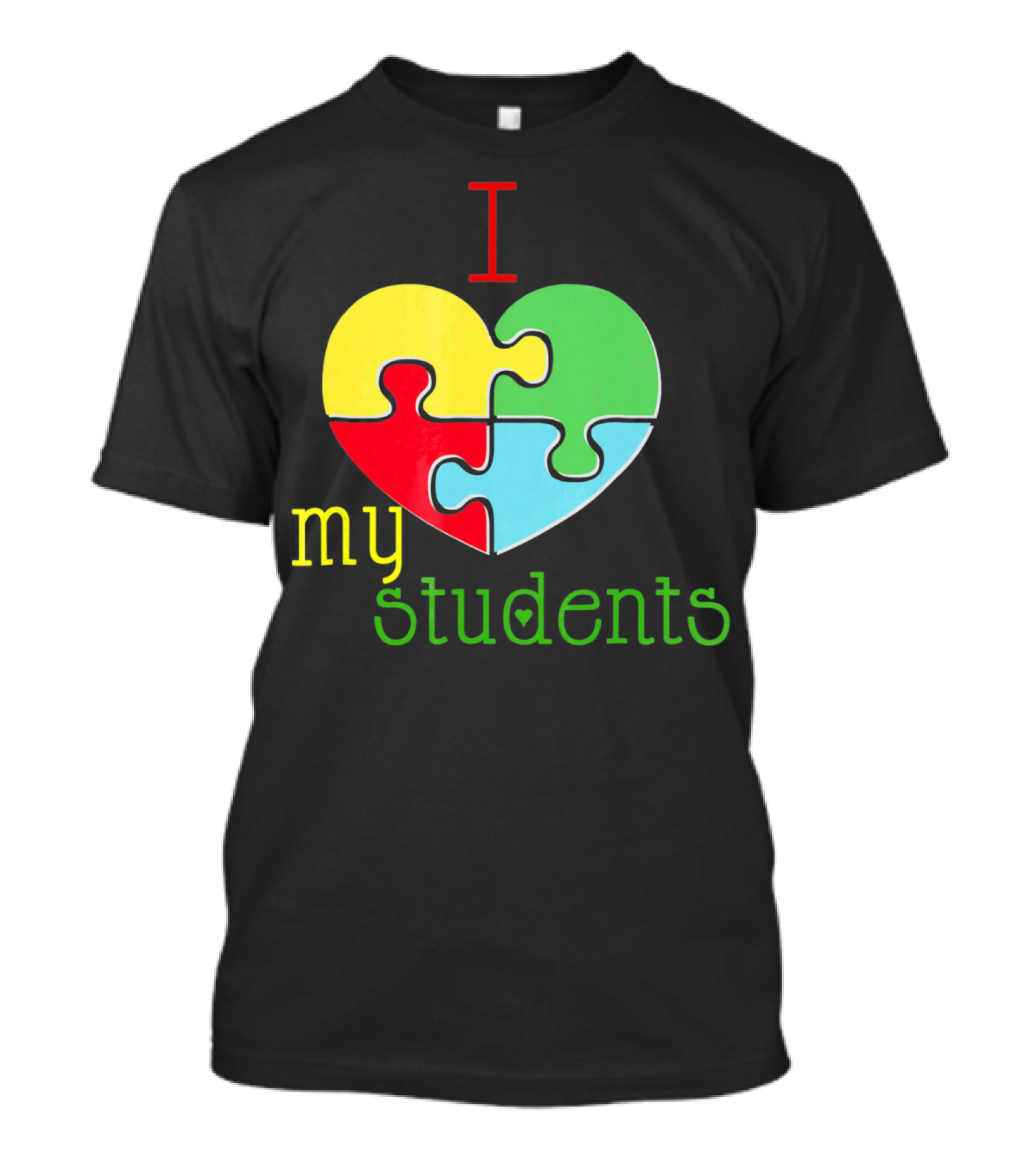 I Love My Students Autism Awareness Puzzle Heart T-Shirt