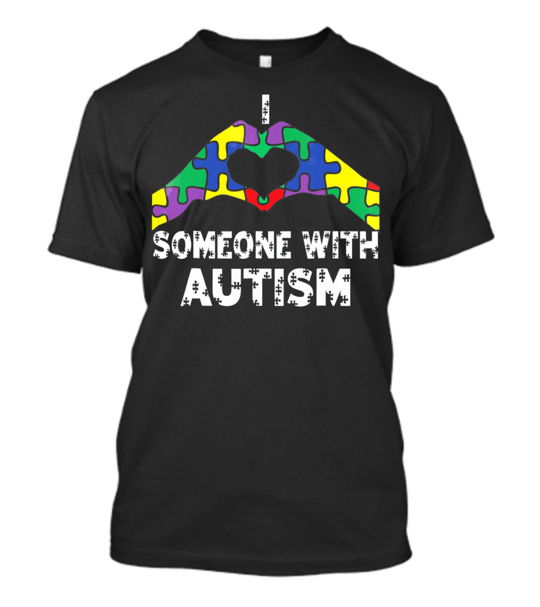 I Love Someone With Autism Autism Awareness Puzzle Heart T-Shirt
