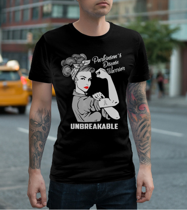 Parkinson's Disease Warrior Unbreakable Rosie The Riveter T-Shirt