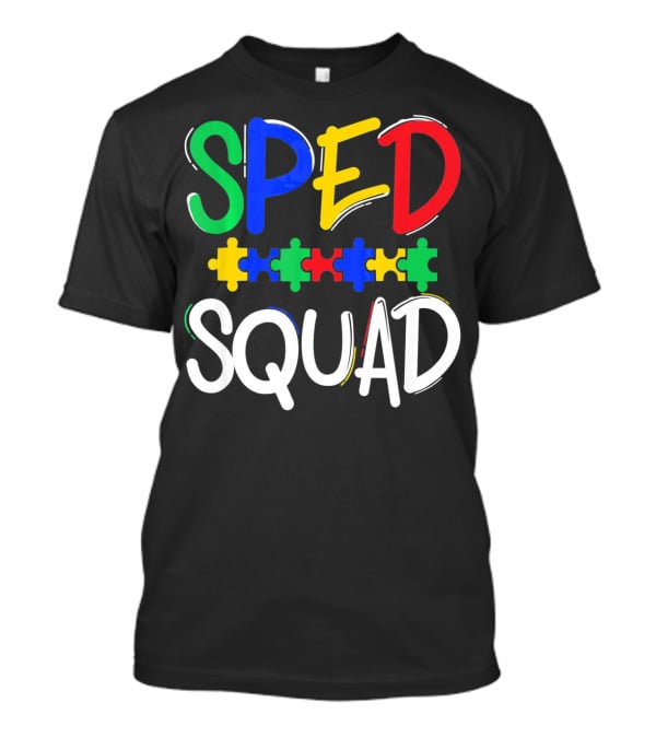 SPED Squad Autism Awareness Puzzle Piece Colors T-Shirt
