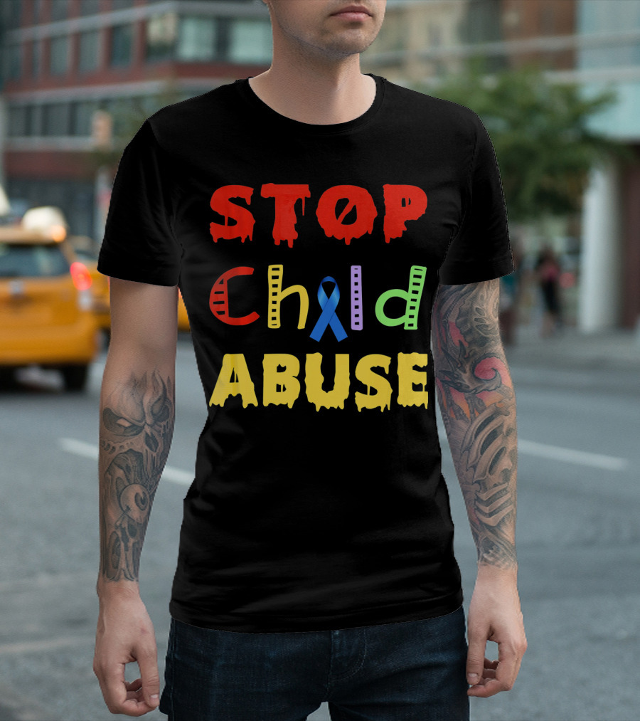 STOP Child Abuse Awareness Blue T-Shirt