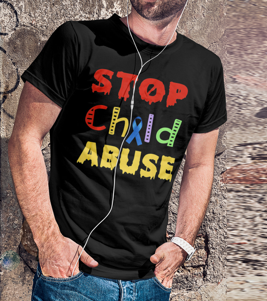 STOP Child Abuse Awareness Blue T-Shirt