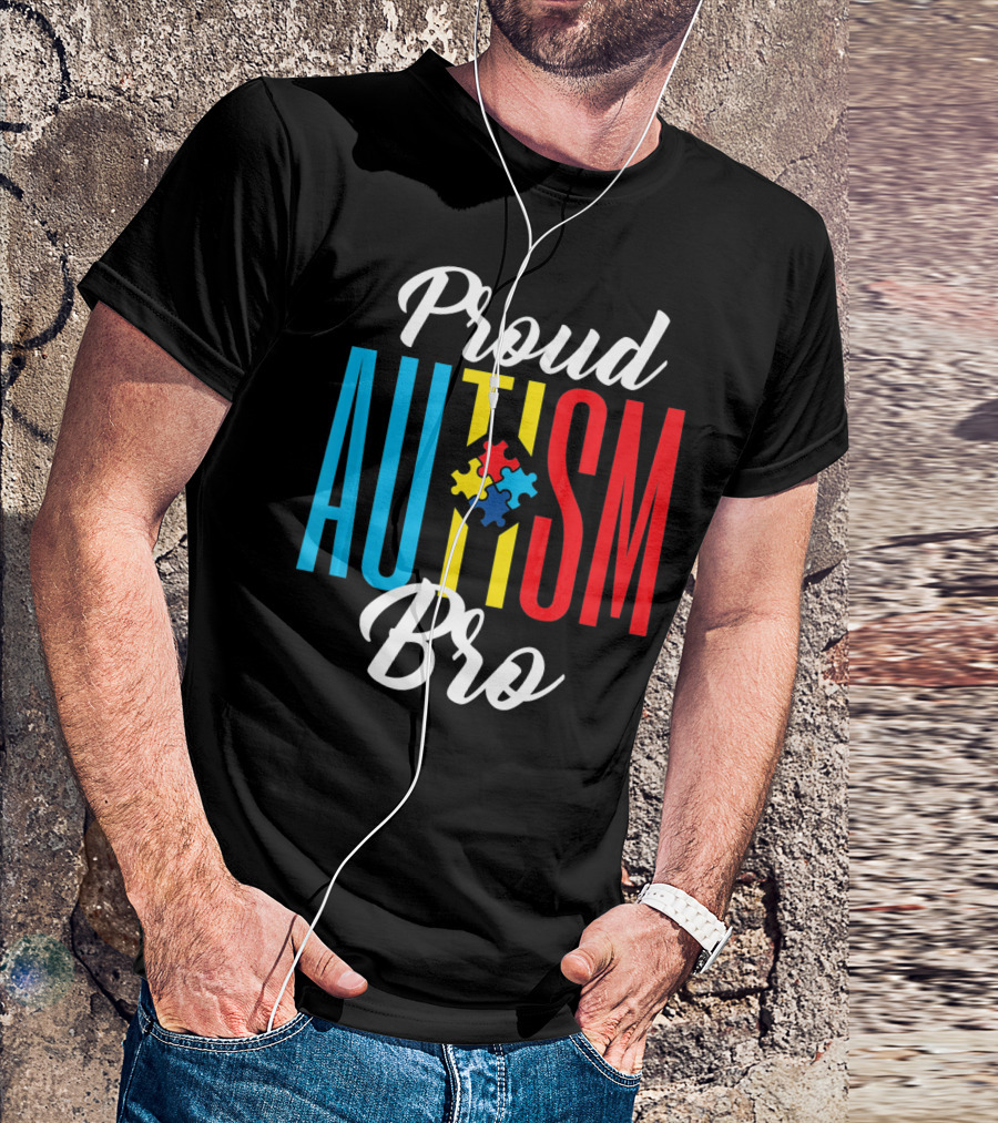 Proud Bro Autism Awareness Puzzle Piece T-Shirt