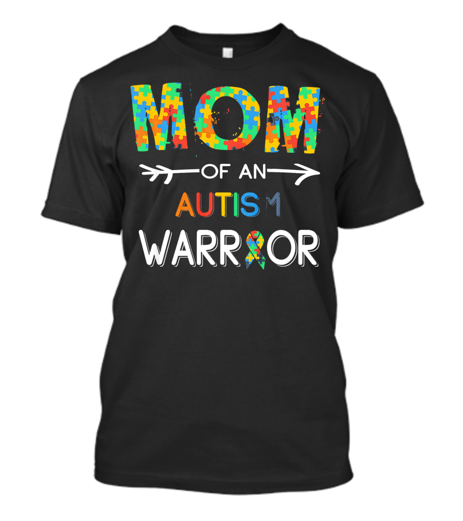 Mom Of An Autism Warrior Autism Awareness Puzzle T-Shirt