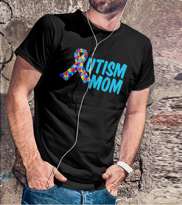Autism Mom Puzzle Ribbon Awareness T-Shirt