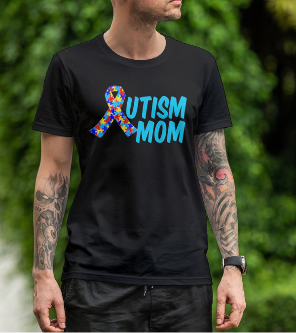 Autism Mom Puzzle Ribbon Awareness T-Shirt