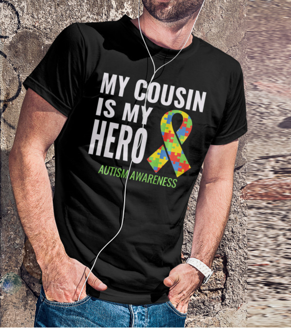 My Cousin Is My Hero Autism Awareness Puzzle T-Shirt