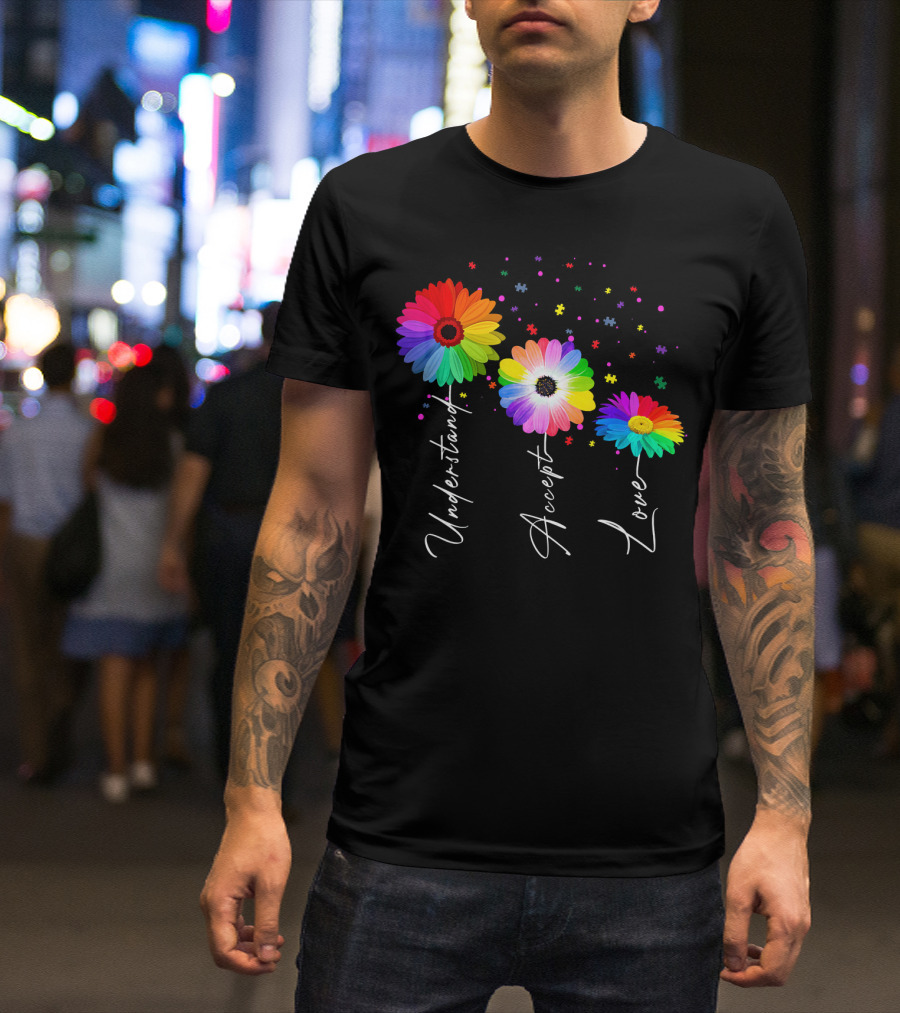 Autism Awareness Daisy Flower Accept Understand Love T-Shirt