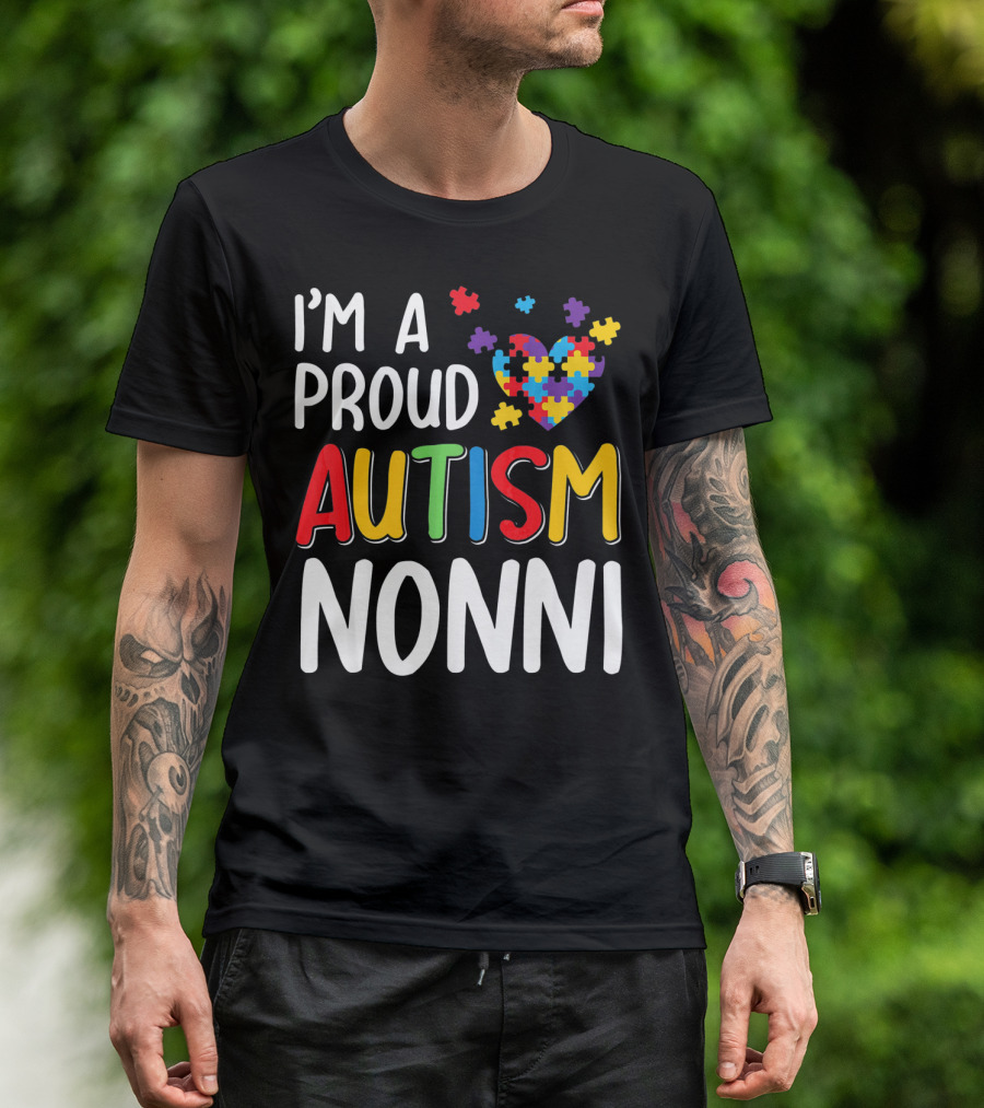 I'm A Proud Autism Nonni Puzzle Heart T-Shirt