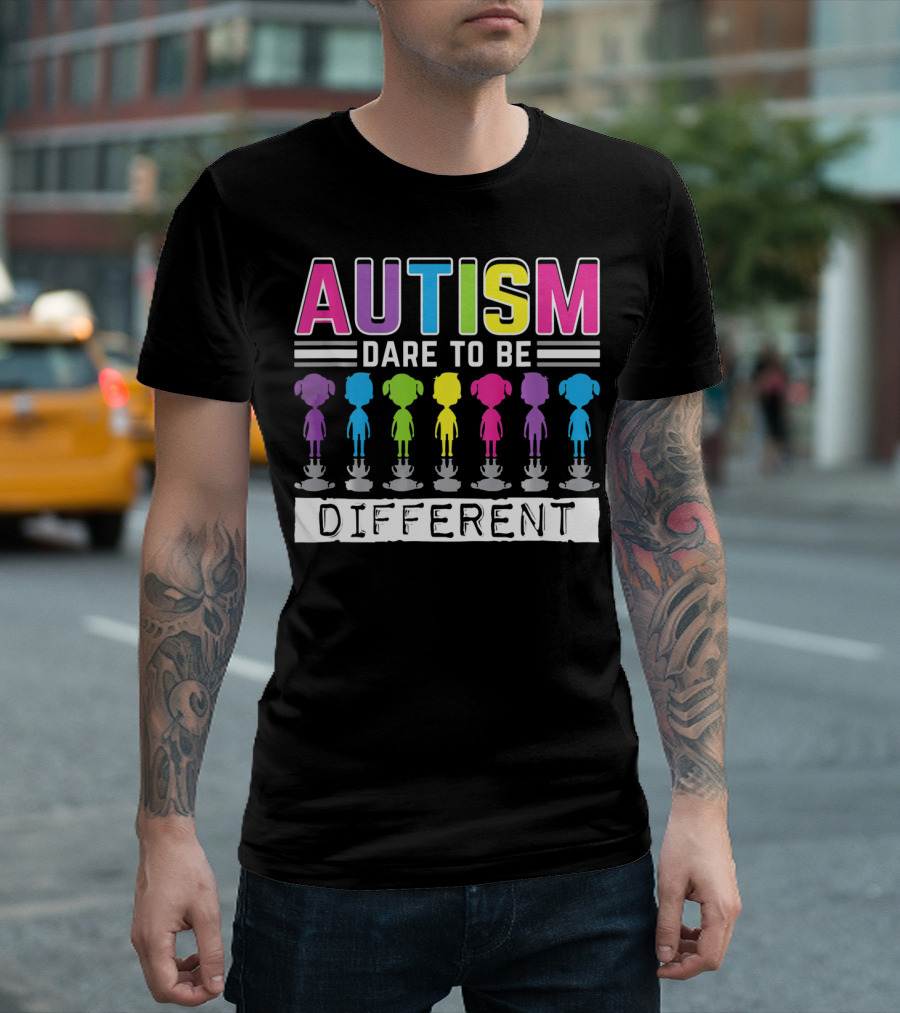 Autism Dare to Be Different Colorful Figures T-Shirt