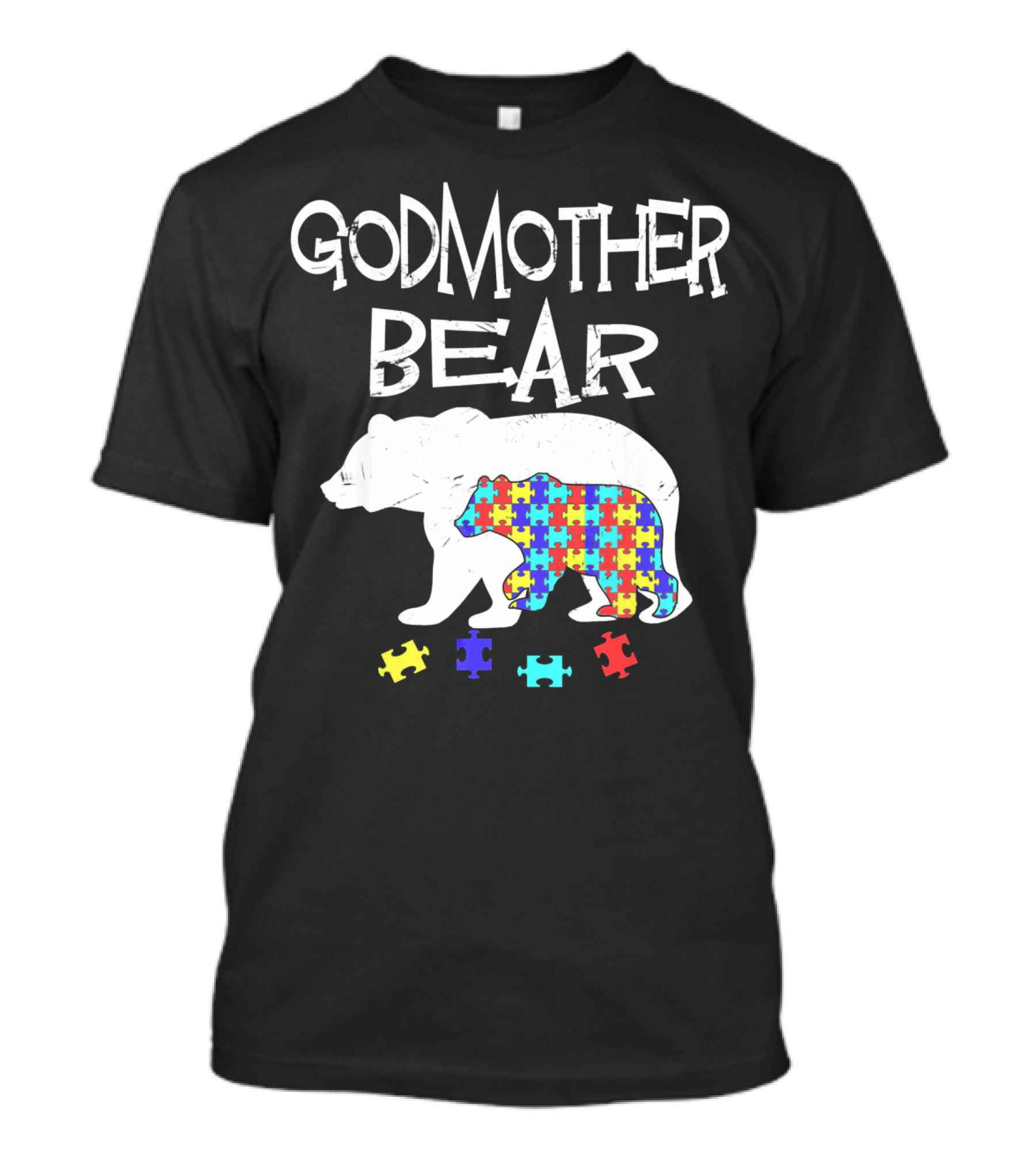 Godmother Bear Puzzle Autism Awareness T-Shirt