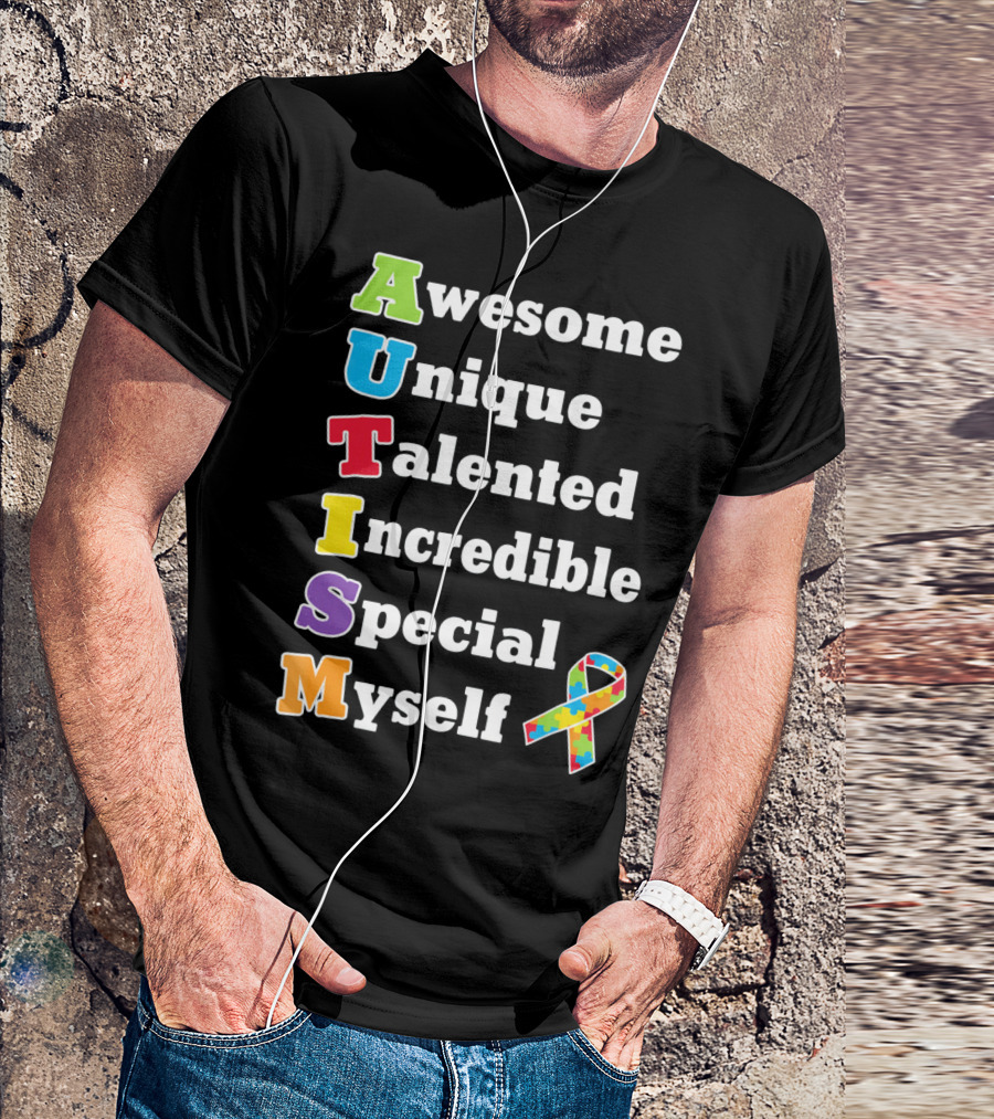Autism Awesome Unique Talented Incredible Special Myself Awareness Puzzle T-Shirt