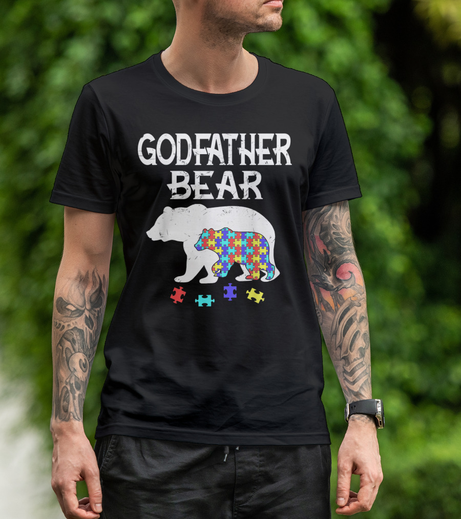 Godfather Bear Autism Awareness Puzzle T-Shirt