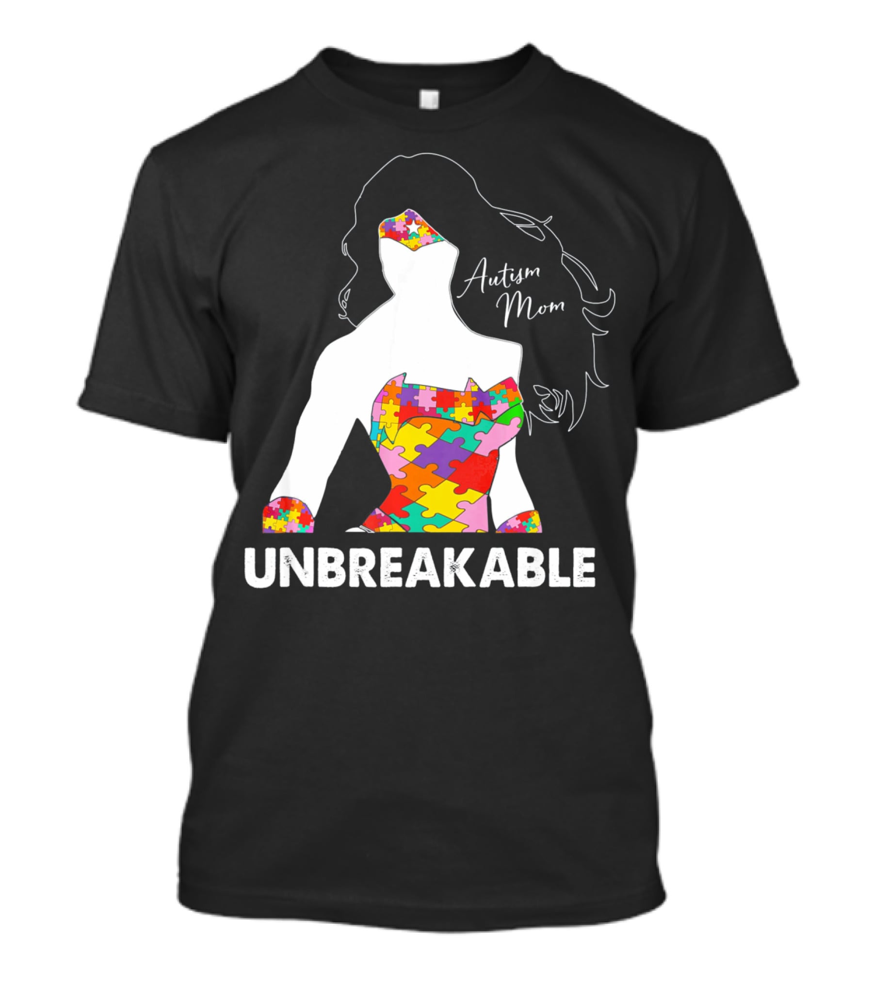 Autism Mom Unbreakable Puzzle Piece Empowerment T-Shirt