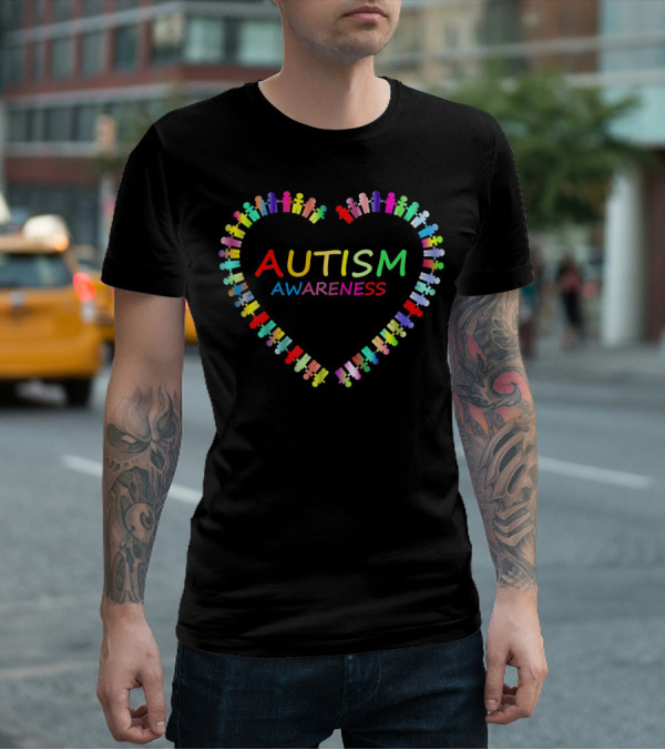 Autism Awareness Multicolor Heart Puzzle Piece T-Shirt