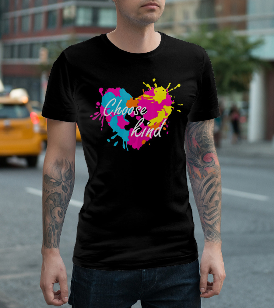Choose Kind Colorful Heart Autism Awareness T-Shirt