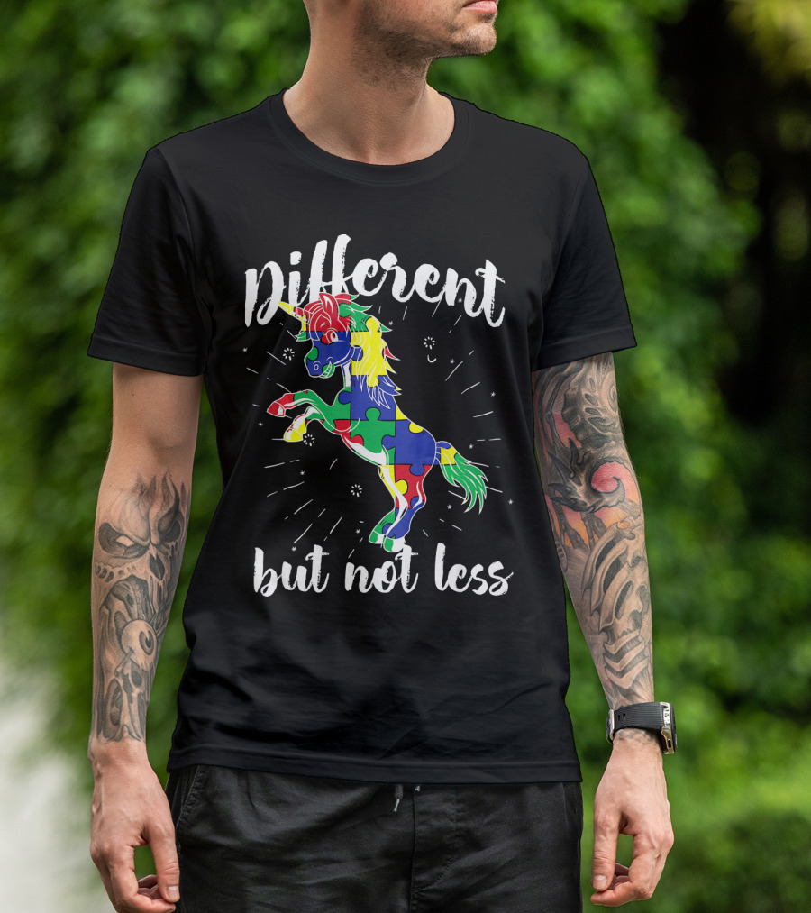 Different Not Less Unicorn Autism Awareness T-Shirt