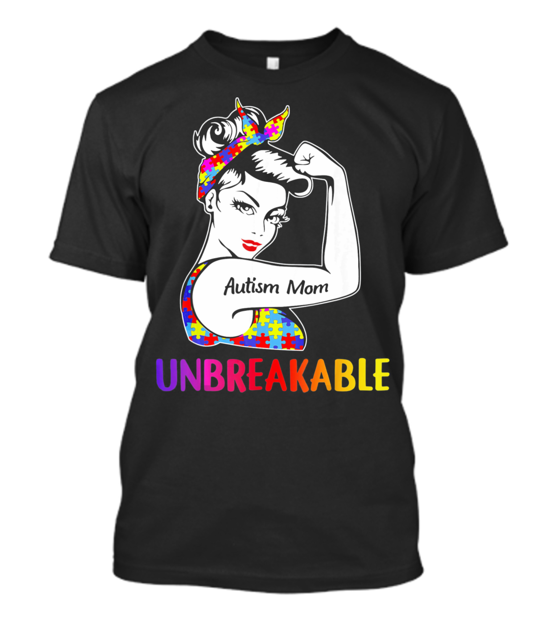 Autism Mom Unbreakable Puzzle Pattern Awareness Rosie T-Shirt