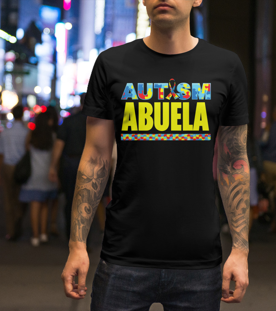 Autism Awareness Abuela Puzzle Ribbon Support T-Shirt