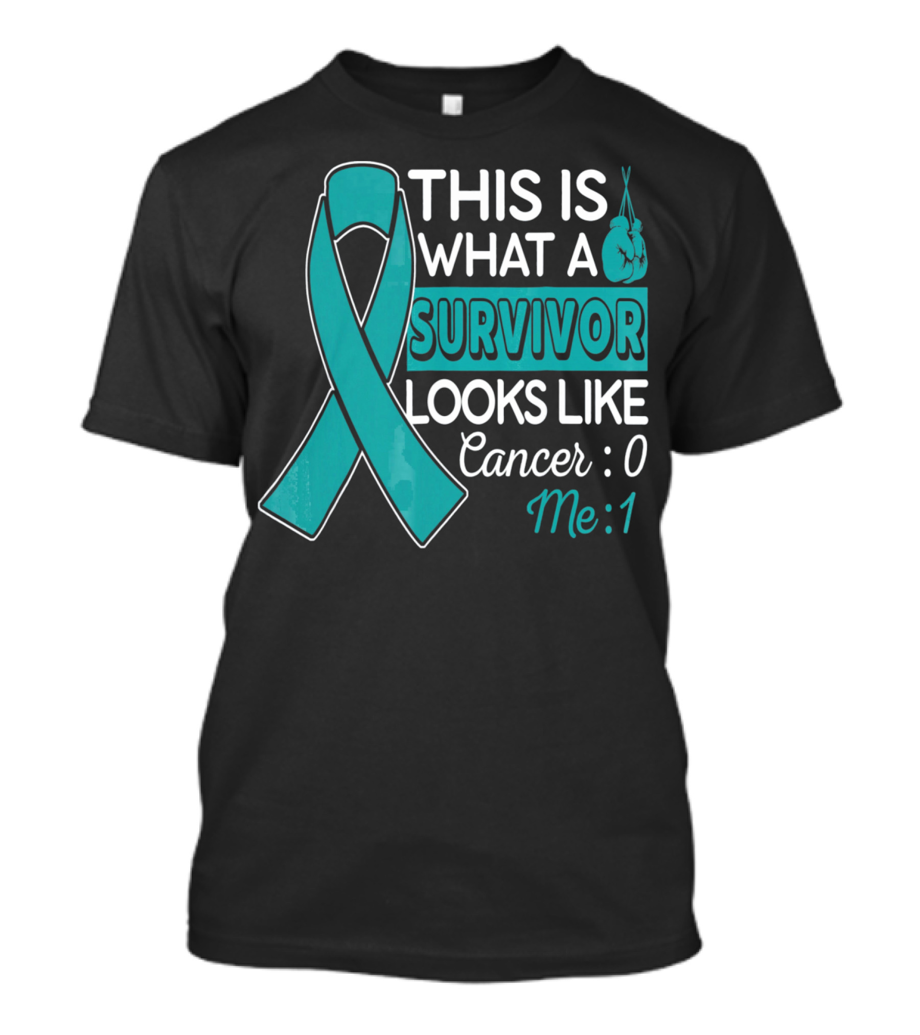 This Is What A Survivor Looks Like Cancer 0 Me 1 T-Shirt