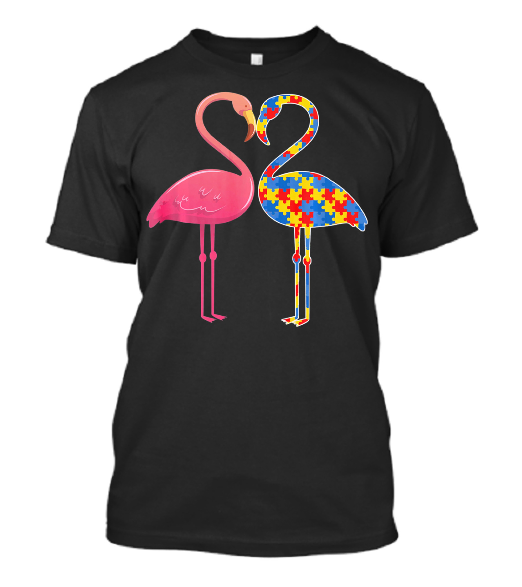 Flamingo Puzzle Autism Awareness T-Shirt