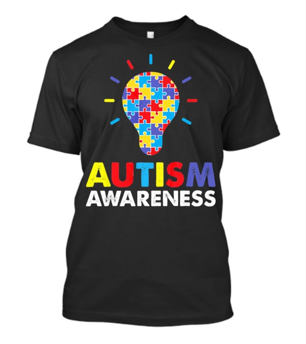 Autism Awareness Puzzle Piece Light Bulb Special Needs T-Shirt